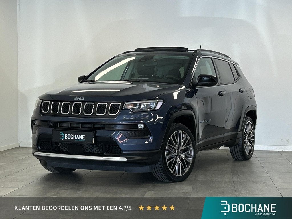 Jeep Compass 4xe 190 Plug-in Hybrid Electric Limited Lease E, Auto's, Jeep, Automaat, Euro 6, Blauw, Leder en Stof
