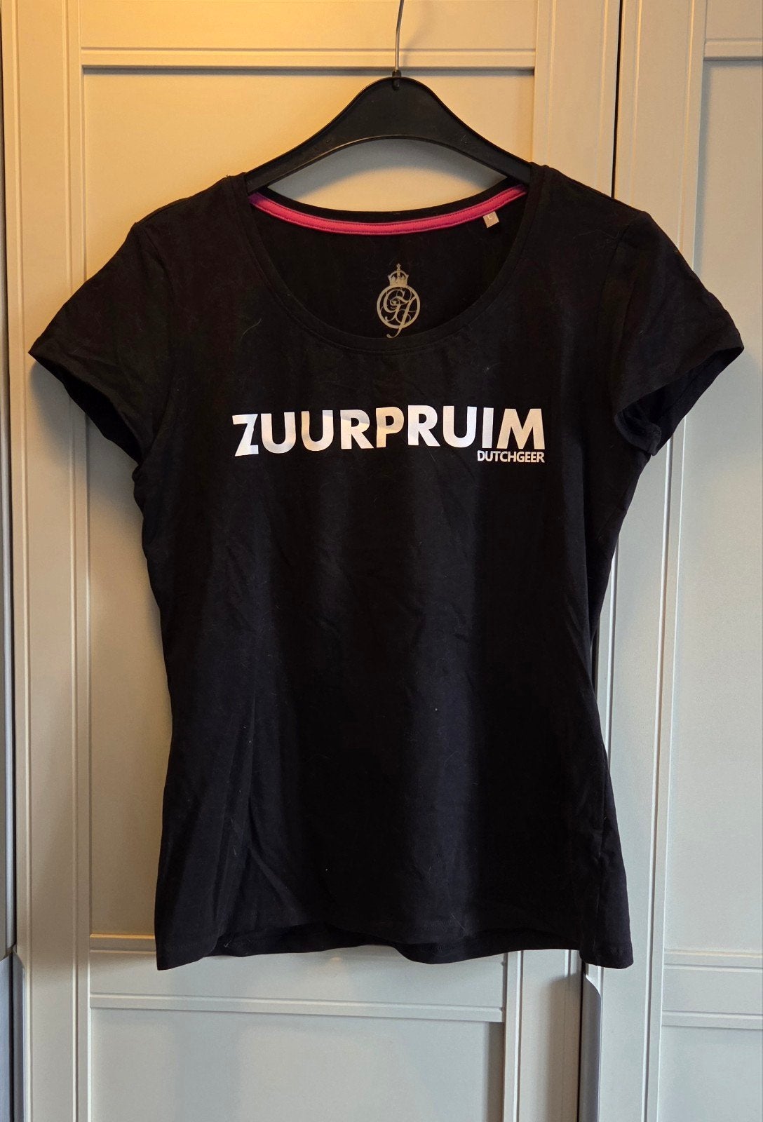 T-shirt Zuurpruim (Gerard Joling) maat L, Zwart, Maat 42/44 (L), Ophalen of Verzenden, Zo goed als nieuw