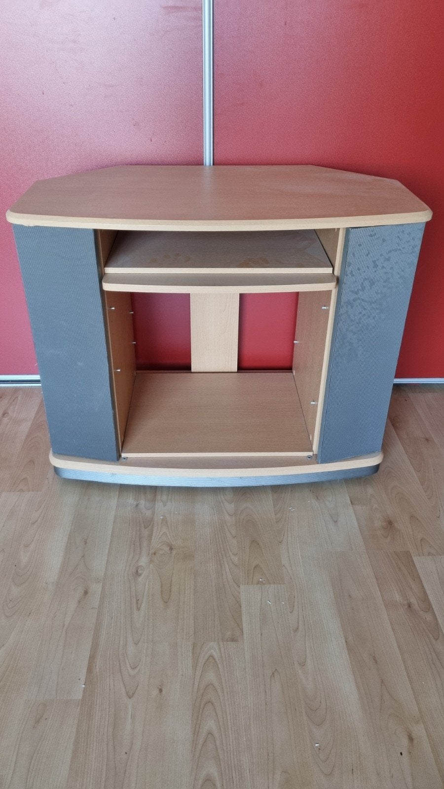 TV-meubel / Audiomeubel op wielen - Hout en Metaal, Gebruikt, 100 tot 150 cm, Minder dan 100 cm, Modern