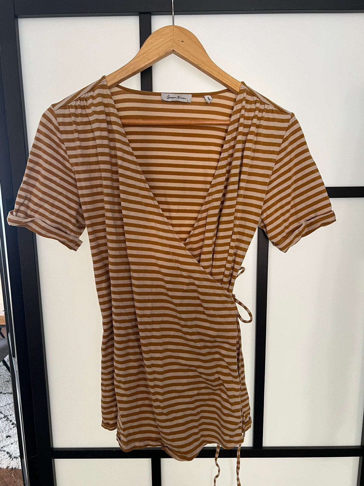 Mooi okergeel gestreept zwangerschapsshirt, maat L, Kleding | Dames, Geel, Maat 42/44 (L), Zo goed als nieuw, Shirt of Top