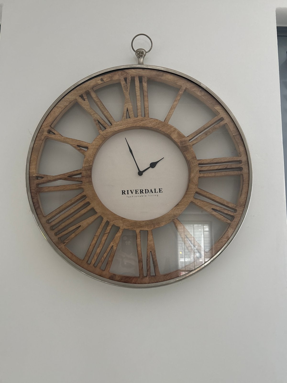 Riverdale Wandklok met Romeinse Cijfers, Wandklok, Bruin, Landelijk, Analoog