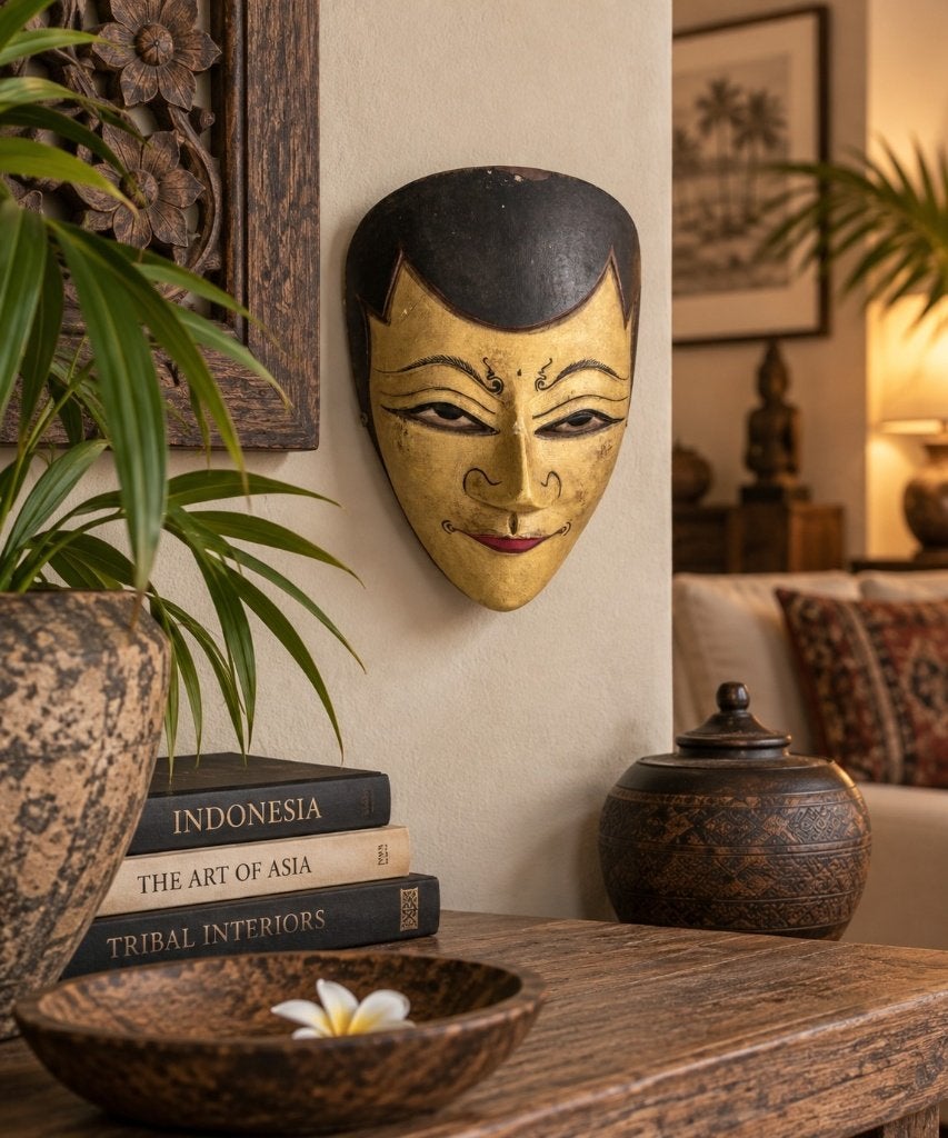 Javaans Topeng-masker – handgesneden hout – Indonesië, Ophalen of Verzenden