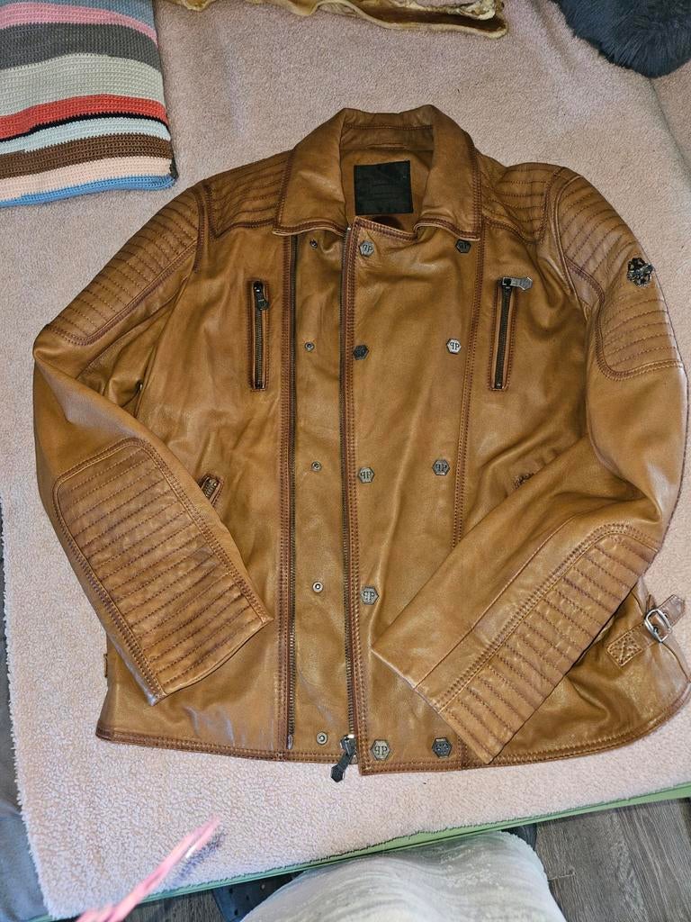 Leren jas Philips Plein 5XL, Ophalen, Bruin, Overige maten, Zo goed als nieuw