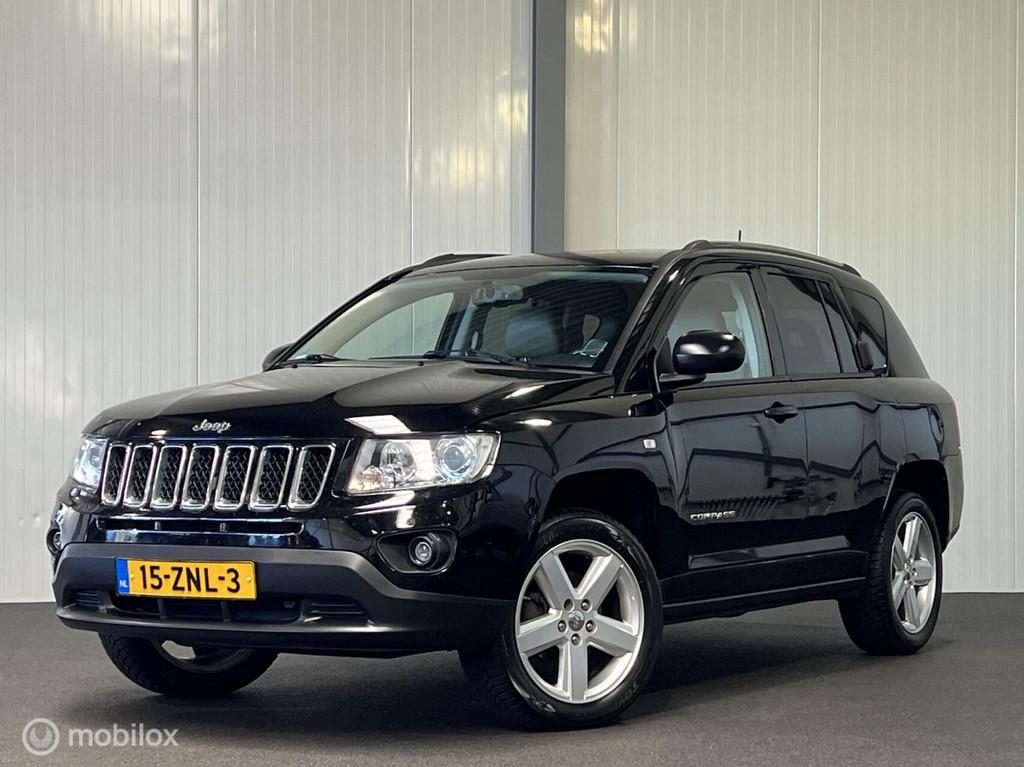 Jeep Compass 2.0 Limited [ NAP leder navigatie cruise ], 450 kg, Automatische klimaatregeling, Zwart, Handgeschakeld