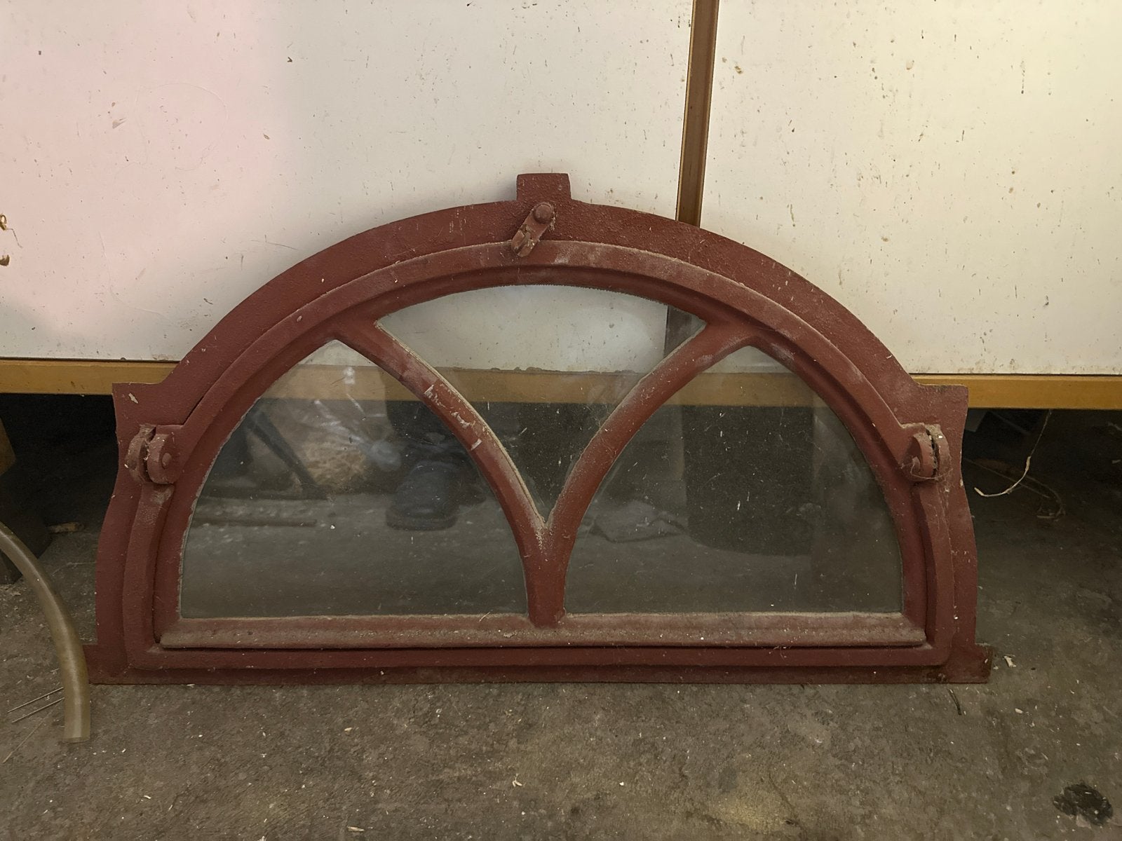 Decoratief halfrond stalraam met glas, Doe-het-zelf en Verbouw, Ophalen, Gevelraam of Ruit, Minder dan 80 cm, 80 tot 120 cm