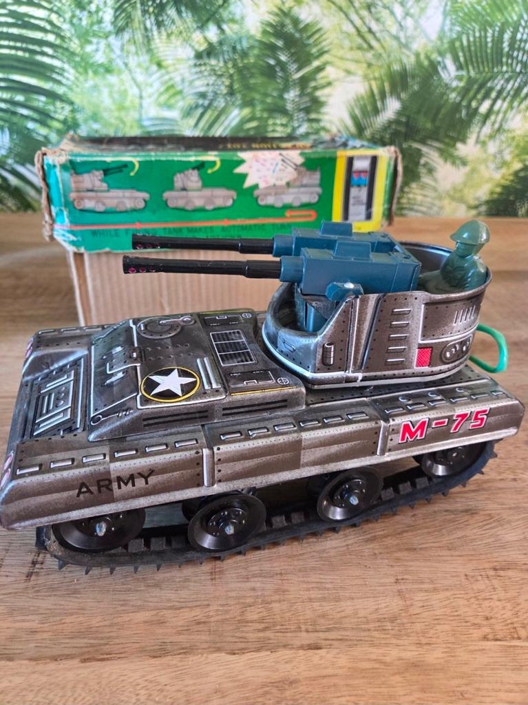 Zeldzame Vintage M-75 Anti-Aircraft Tank Japan met Doos., Ophalen of Verzenden