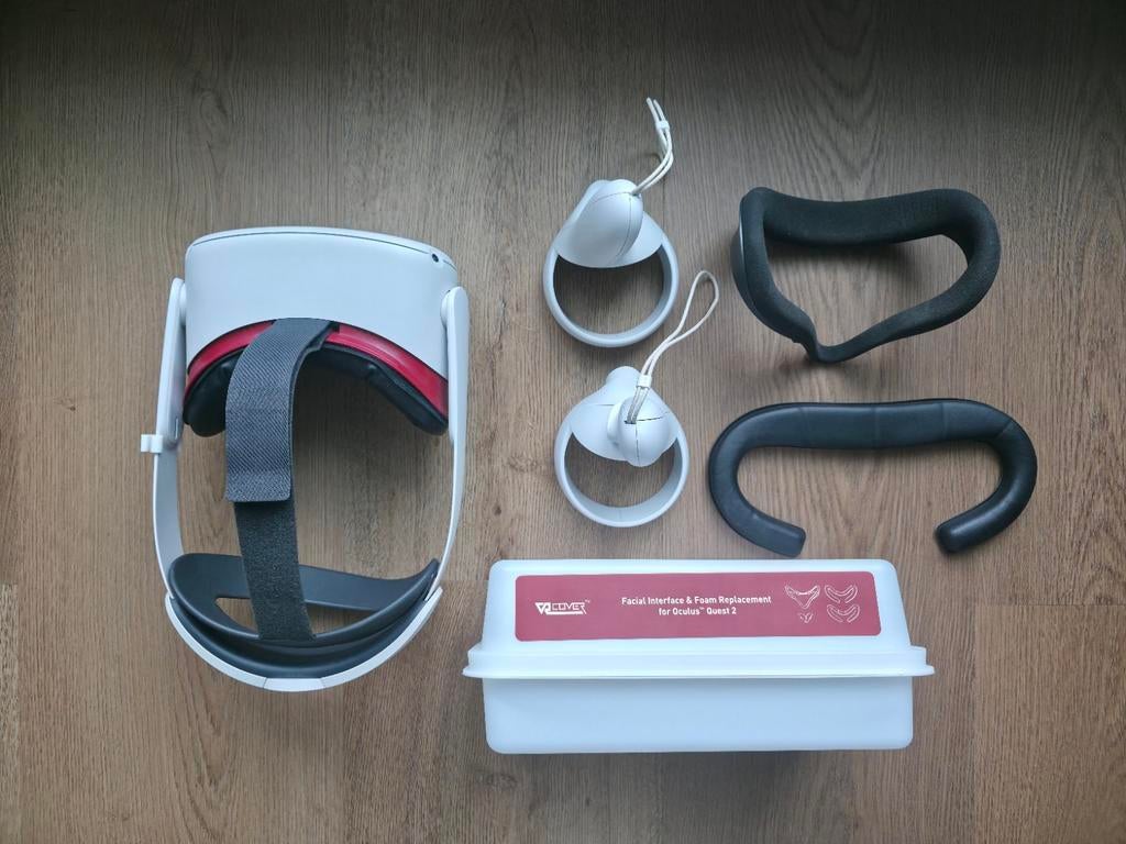 Oculus/Meta Quest 2 64gb + Oculus Elite strap + VrCover, Ophalen of Verzenden, Zo goed als nieuw, VR-bril, Overige platformen