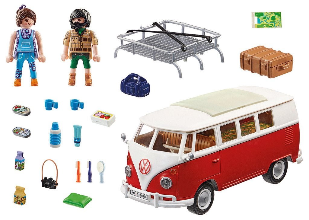PLAYMOBIL Cars 70176 Volkswagen VW T1 CampingBus 74 delig, Complete set, Voertuig, Nieuw, Ophalen of Verzenden