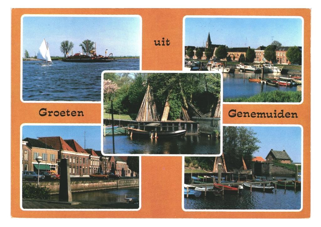 36624 Genemuiden 80+ . Postzegel gedeeltelijk verwijderd