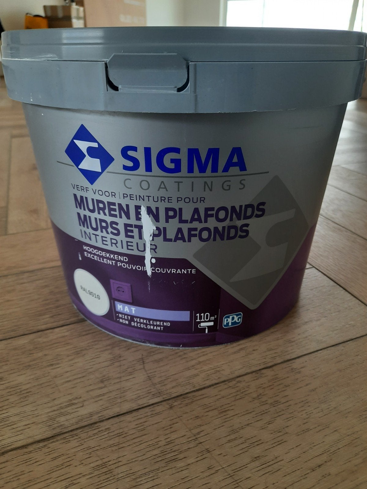 Sigma Coatings Muurverf Mat RAL 9010 - 110m², Ophalen, Nieuw