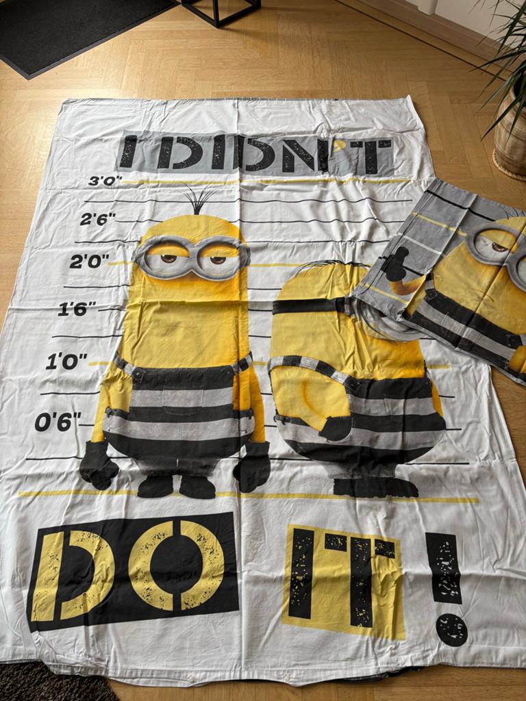 Minions dekbedovertrek en kussensloop, Kinderen en Baby's, Kinderkamer | Beddengoed, Jongetje of Meisje, Ophalen of Verzenden