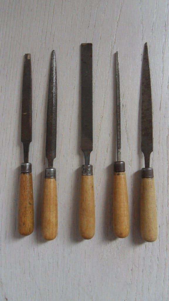 5x kleine vijl / vijlen voor houtbewerking, Ophalen of Verzenden, Gebruikt, Vijl/Rasp, Overige merken