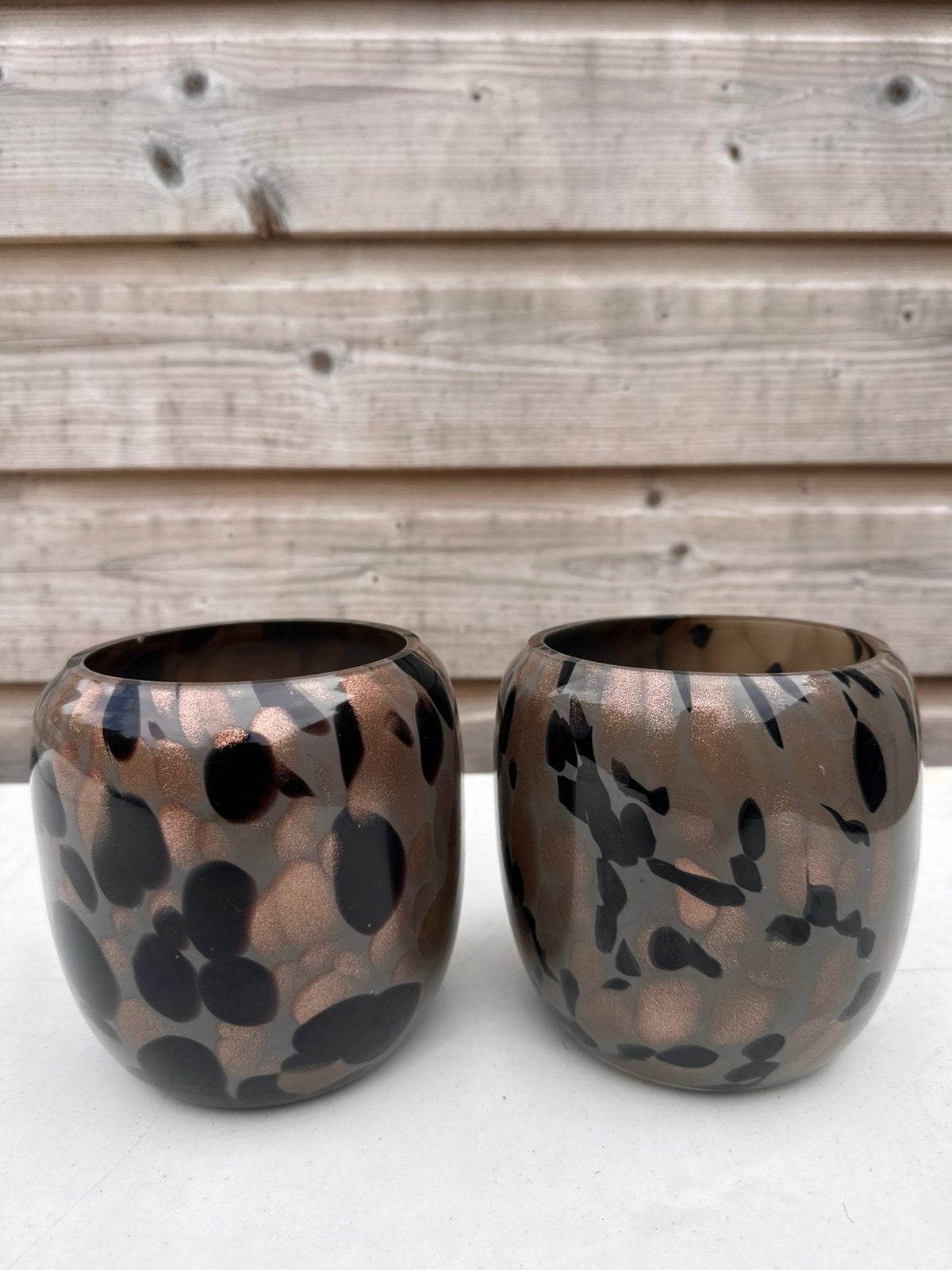Panter vaas 13x13 cm; nieuw!, Meerkleurig, Nieuw, Ophalen of Verzenden, Glas