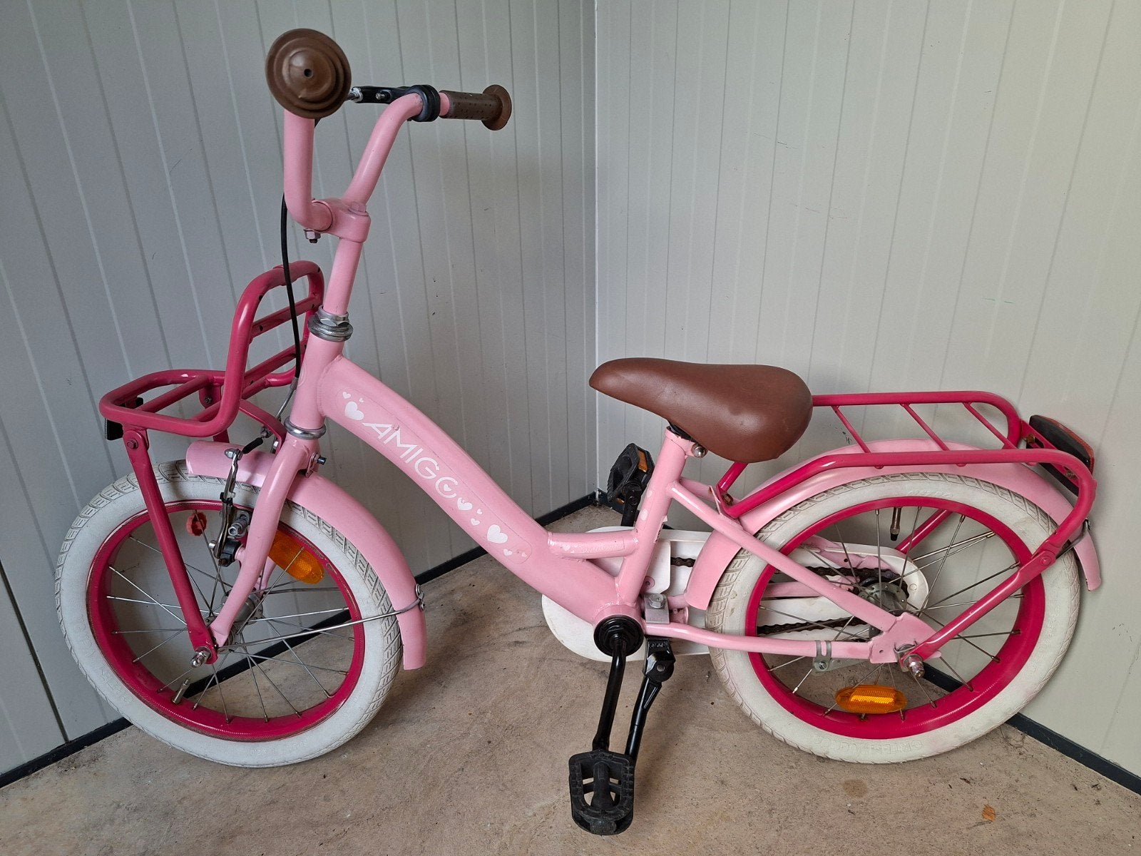 meisjes fiets 16 inch, Fietsen en Brommers, Ophalen, Gebruikt, 16 inch, Handrem