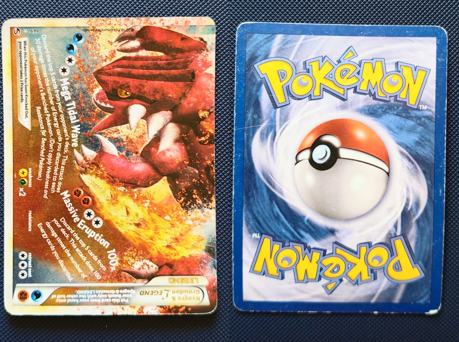 Kyogre & Groudon LEGEND Bottom Pokémon kaart, Ophalen of Verzenden, Gebruikt, Losse kaart