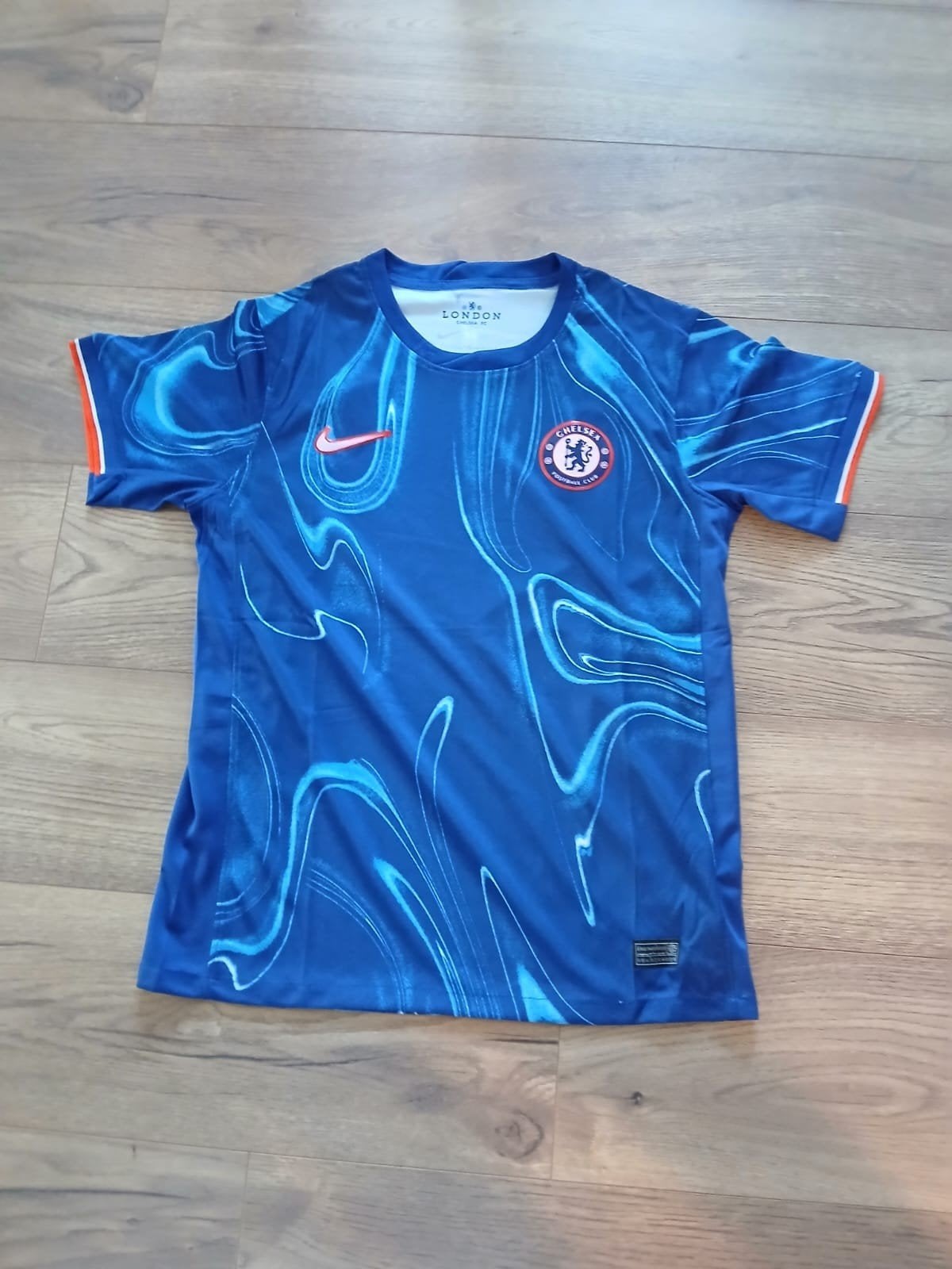 Blauw voetbalshirt, Zo goed als nieuw, Voetbal, Verzenden, Maat 48/50 (M)