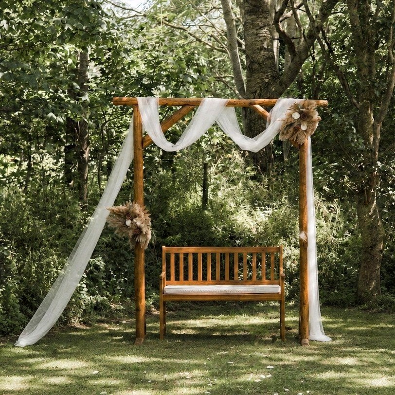 TE HUUR Prachtige houten backdrop trouwboog TE HUUR, Ophalen, Zo goed als nieuw, Versiering, Geboorte of Huwelijk
