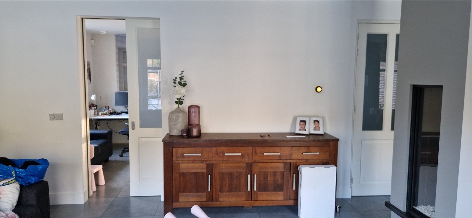 Dressoir notenhout - 203 cm breed - evt kast, Huis en Inrichting, Ophalen, Gebruikt, 200 cm of meer, Met lade(s)