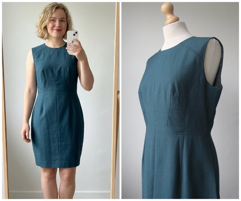 Ted Baker - prachtige petrol groene / blauwe jurk - maat 42, Maat 42/44 (L), Zo goed als nieuw, Ted Baker, Boven de knie