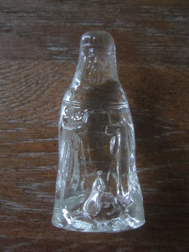 kerststal kribbe glas glazen een van de drie koningen beeld, Diversen, Kerst, Zo goed als nieuw, Ophalen of Verzenden