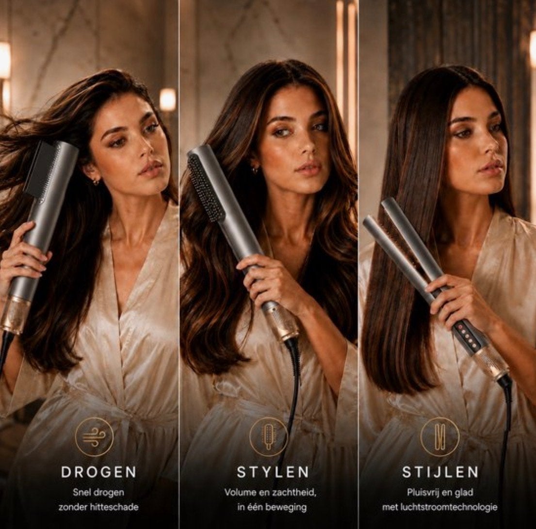 Golden Goods Air straight - Wet-to-Dry Lucht Stijltang 3 in, Ophalen of Verzenden, Nieuw