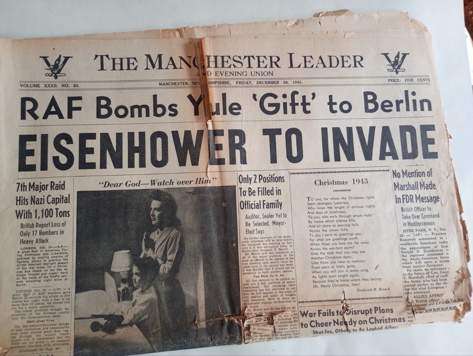 Engelse RAF aanval op Berlijn. Engelse krant, Verzamelen, ., Ophalen of Verzenden, Luchtmacht, .