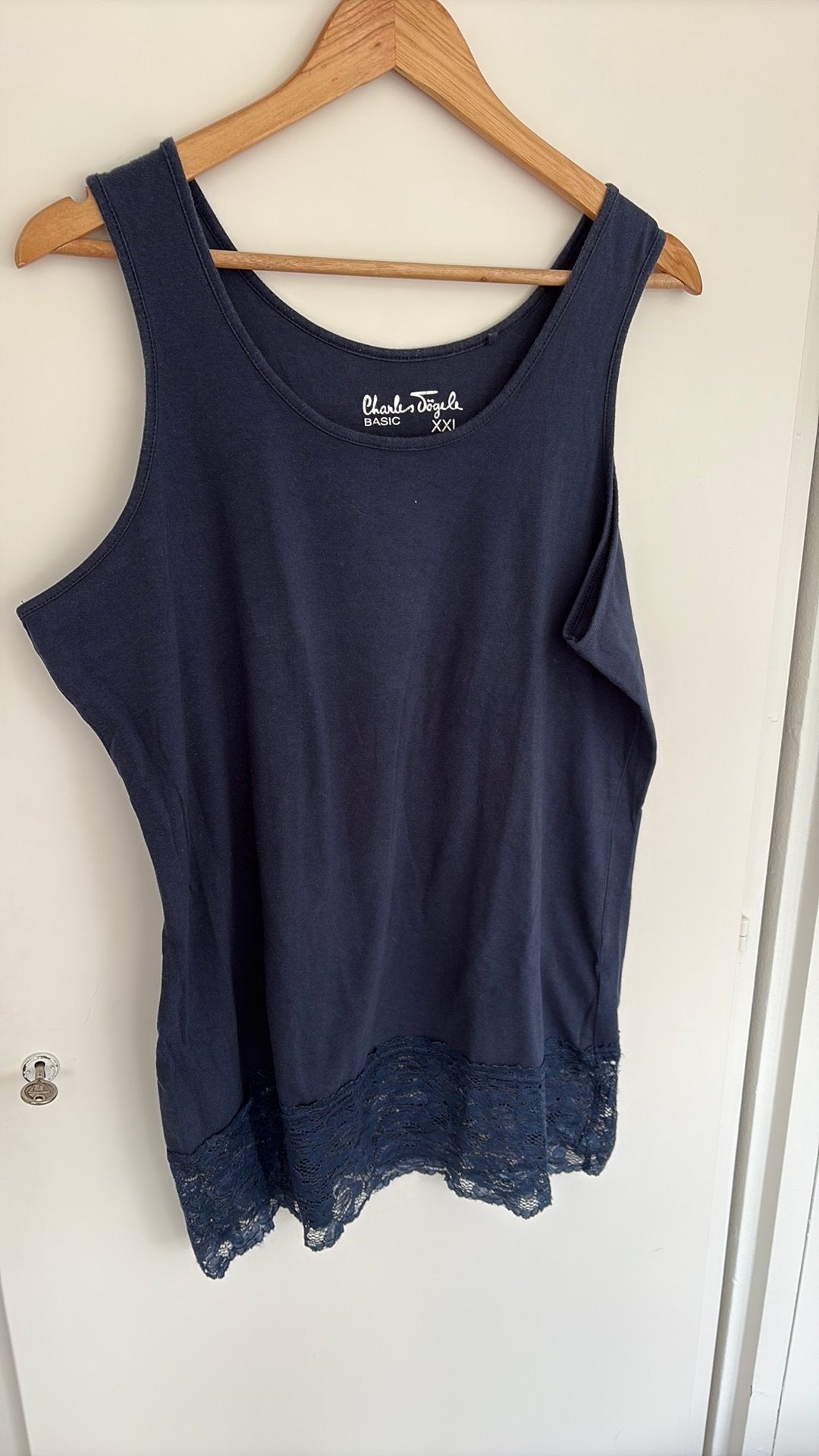 Charles Vögele Basic Top Maat XXL - 95% Katoen, 5% Elastaan, Kleding | Dames, Blauw, Maat 46/48 (XL) of groter, Ophalen of Verzenden