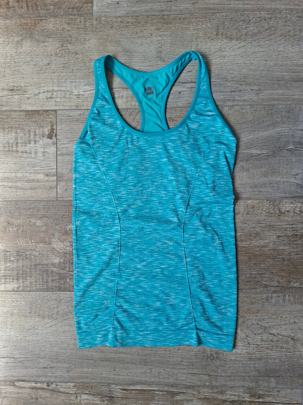 HEMA sporttop met ingebouwde sport-bh - Turquoise - Maat S, Kleding | Dames, Blauw, Ophalen of Verzenden, Zo goed als nieuw, Maat 36 (S)