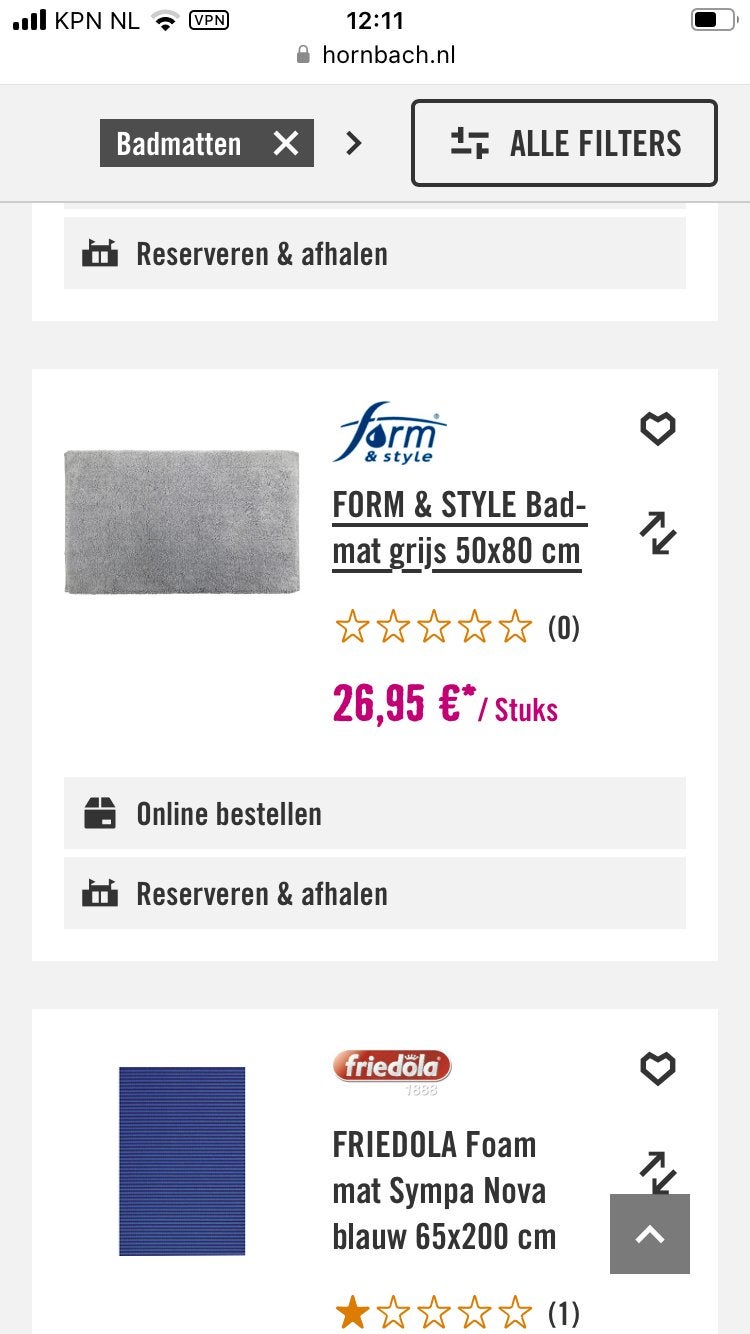 Badkamermatten set - Lichtgrijs (Hornbach), Ophalen, Zo goed als nieuw