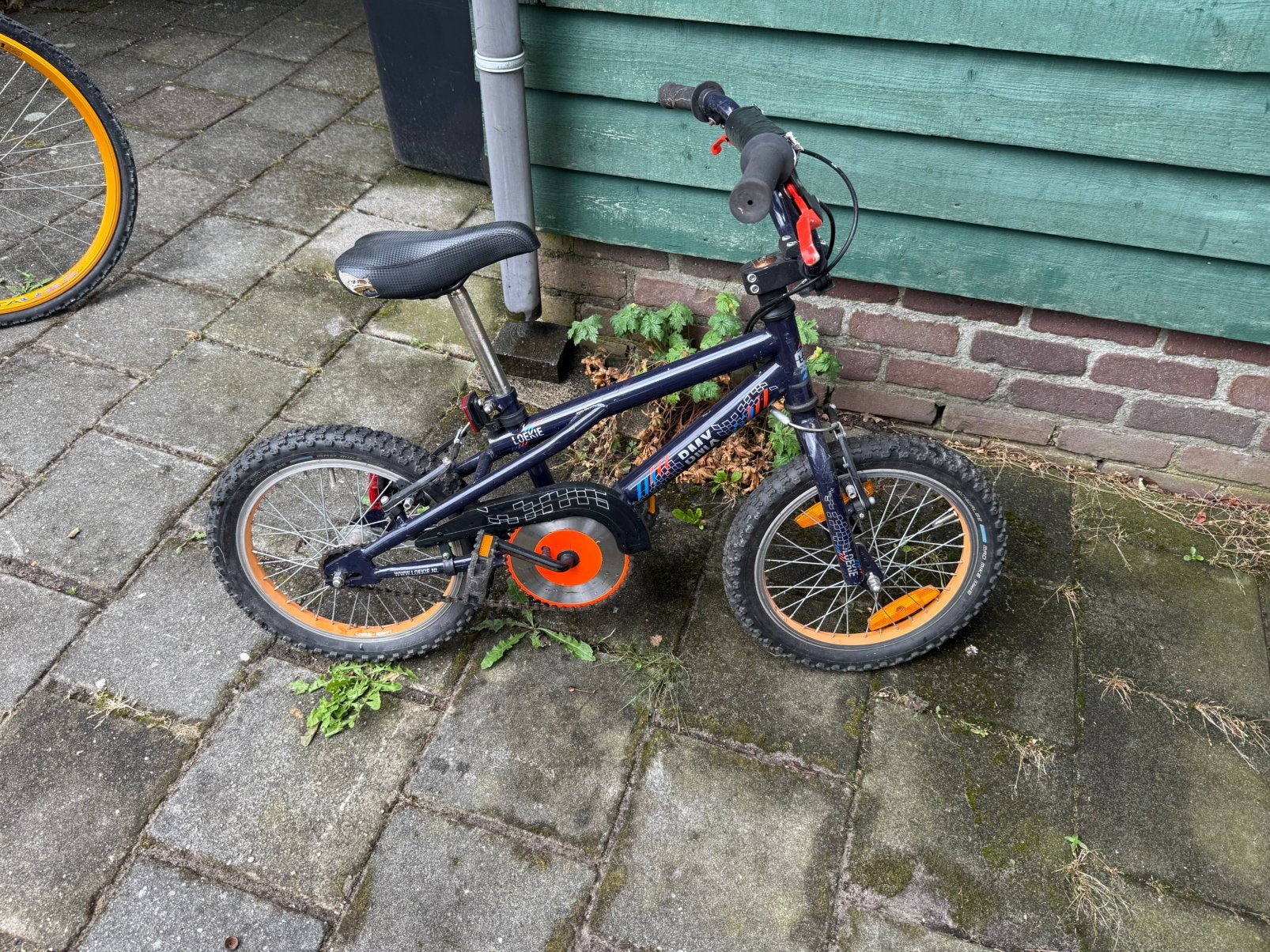 Loekie BMX kinderfiets 16 inch blauw, Ophalen, Gebruikt, Terugtraprem, 16 tot 20 inch