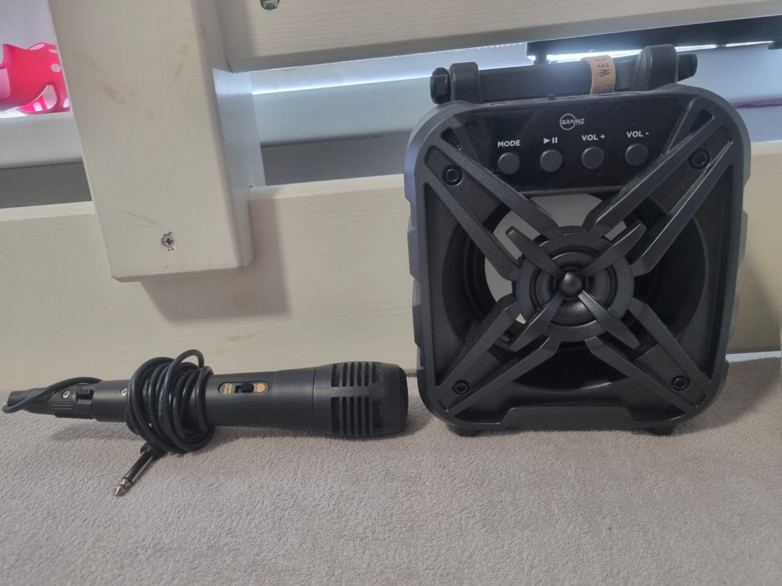 Draagbare Luidspreker met Microfoon - Karaoke Set, Ophalen, Zo goed als nieuw, Complete set