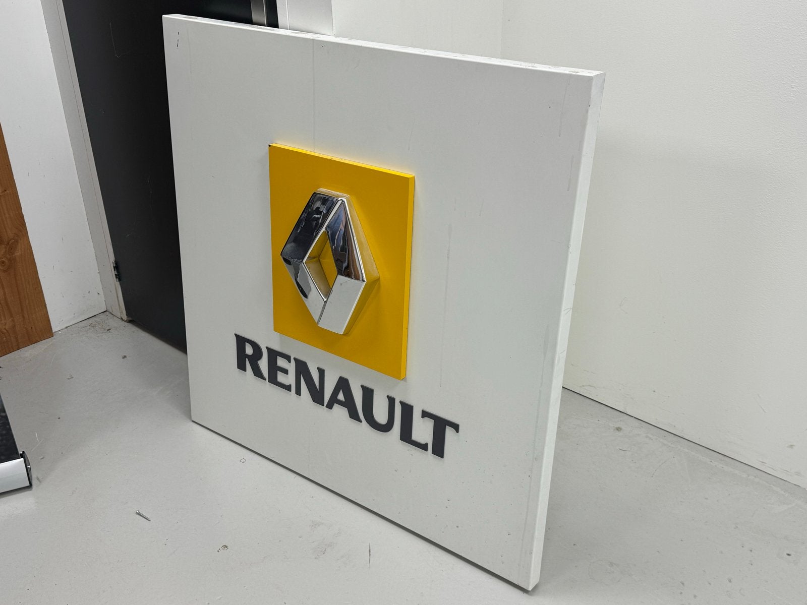 Renault Logo Reclamebord - Origineel Dealer Display 100x100, Ophalen of Verzenden, Gebruikt, Auto's