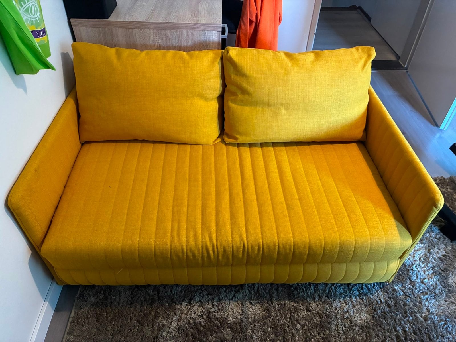 Ikea FRIDHULT slaapbank - Skiftebo geel, Ophalen, Gebruikt, Geel, Tweepersoons