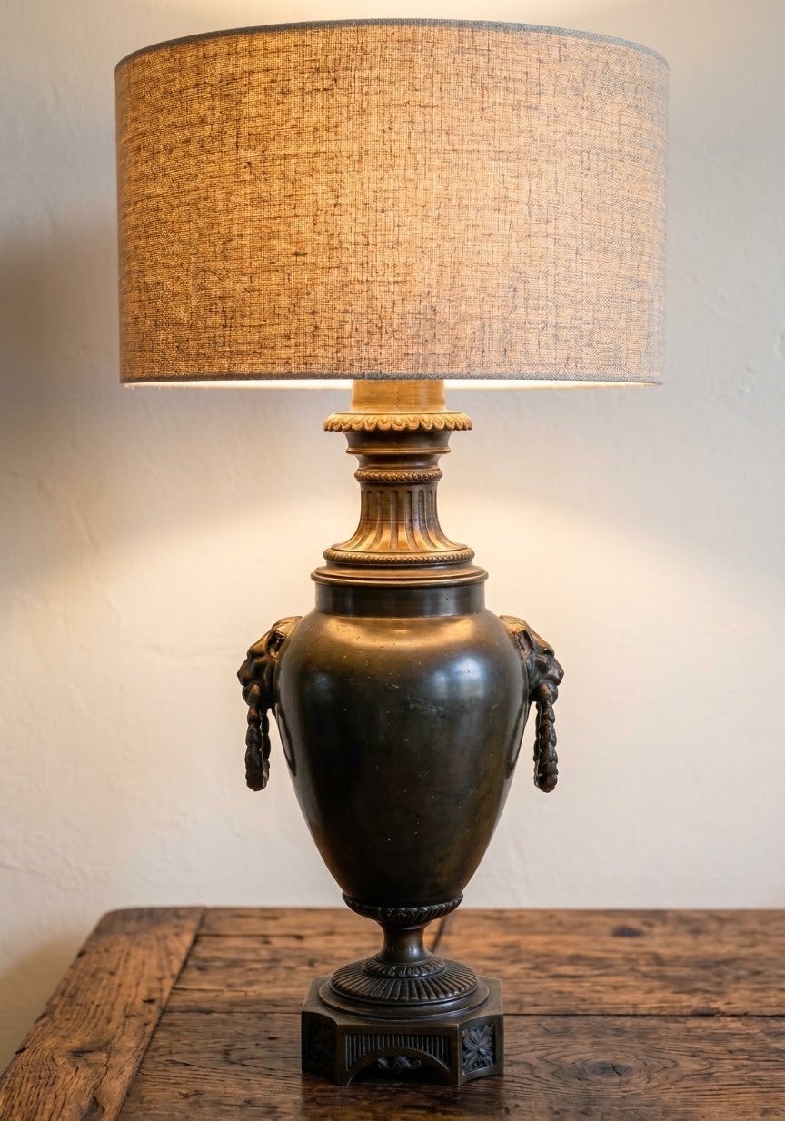 Prachtige bronzen tafellamp in Empire-stijl, Antiek en Kunst, Ophalen of Verzenden