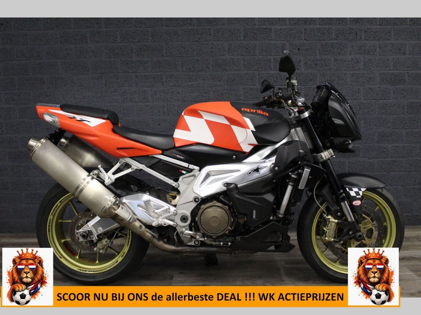 APRILIA TUONO 1000R (bj 2006) V2 1000 RR MAT ORANJE/ZWART, 2 cilinders, Motorrijbewijs A, Bedrijf, Onbekend