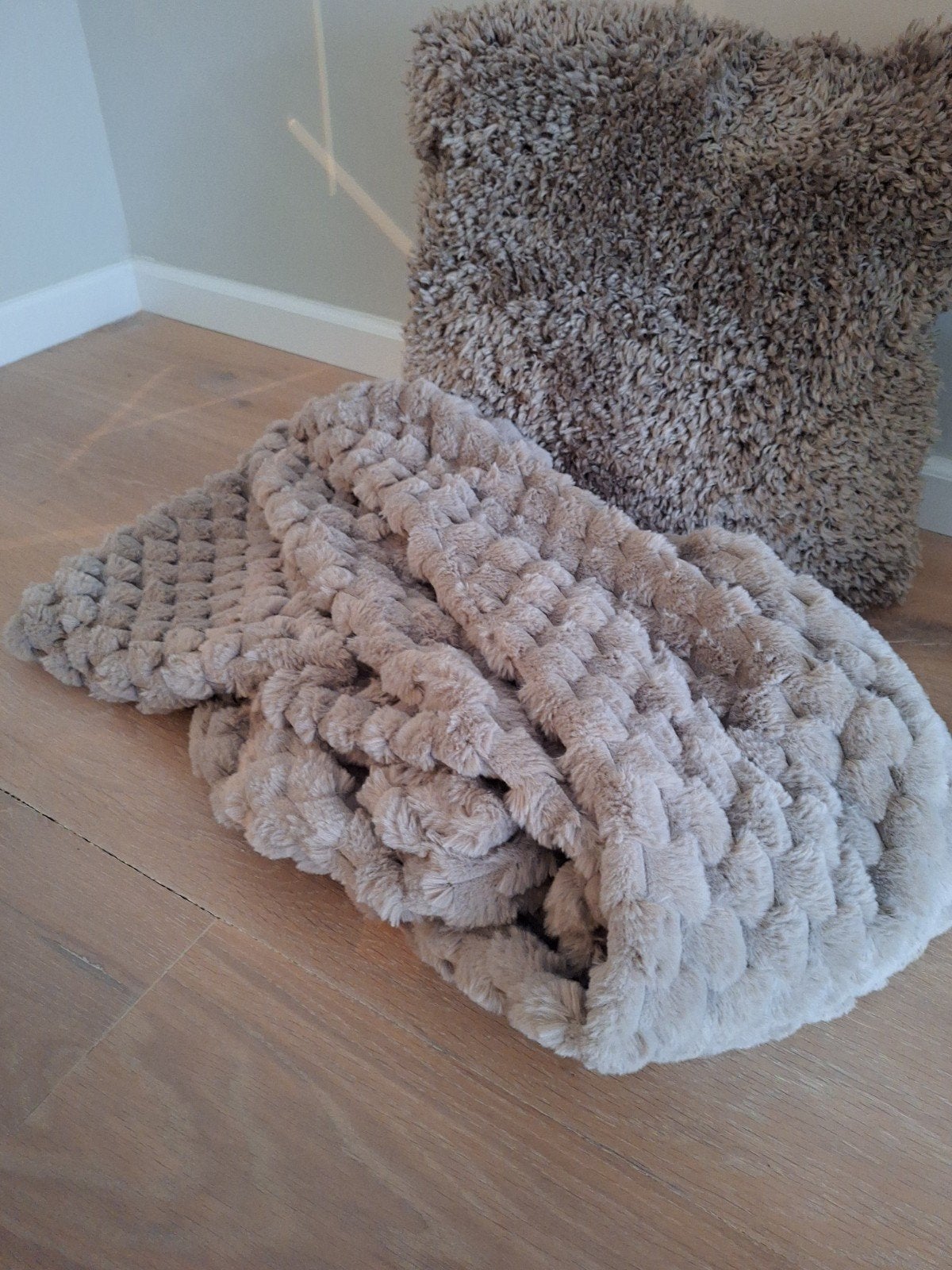 plaid taupe, Overige kleuren, Nieuw, Ophalen of Verzenden, Plaid