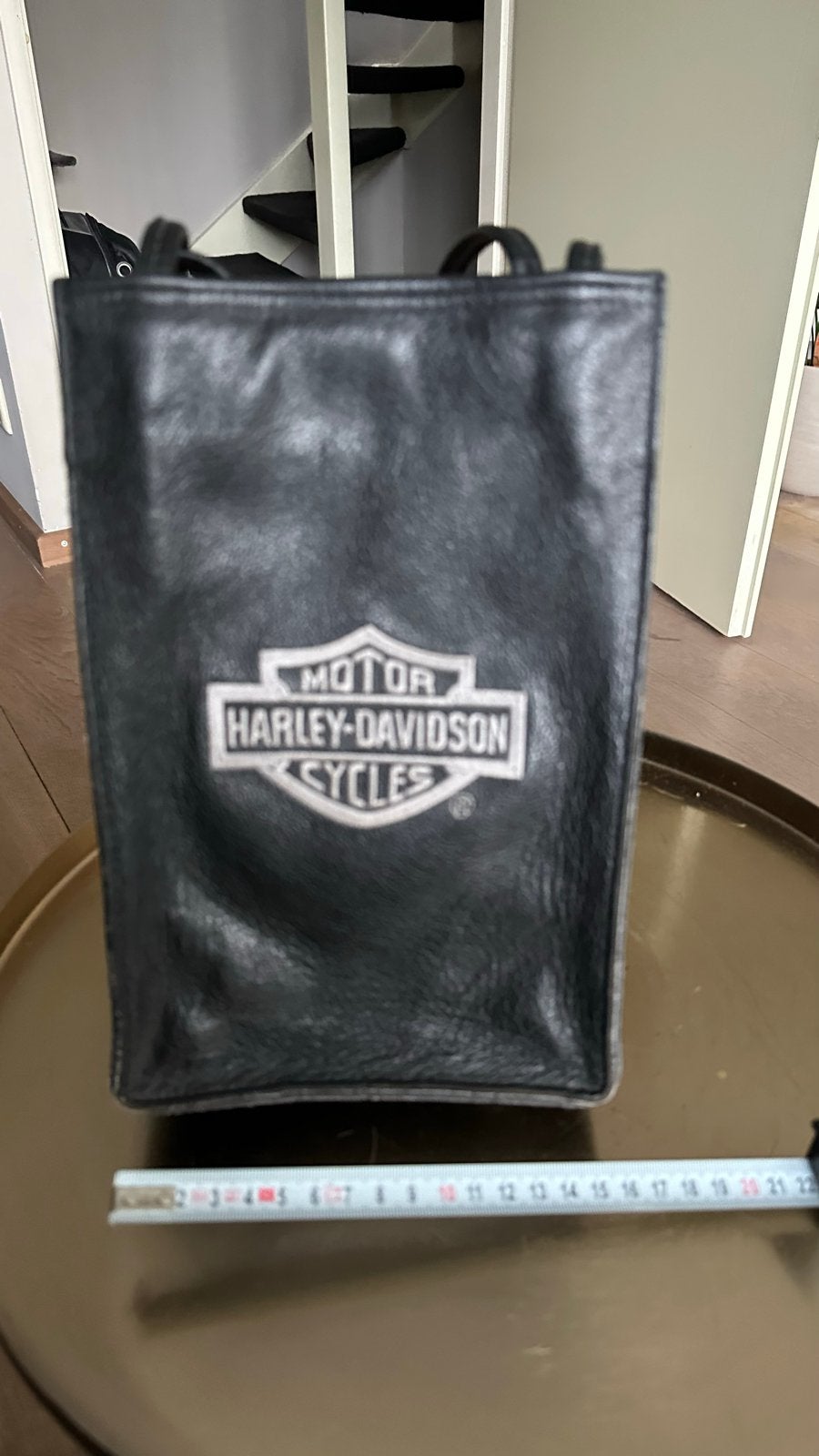 Harley-Davidson Schoudertasje - Zwart Leer, Ophalen of Verzenden, Gebruikt, Zwart, Schoudertasje