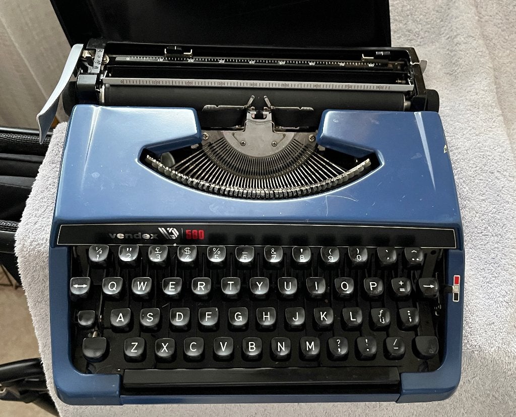 Vendex 500 typemachine blauw, mét deksel, Ophalen of Verzenden
