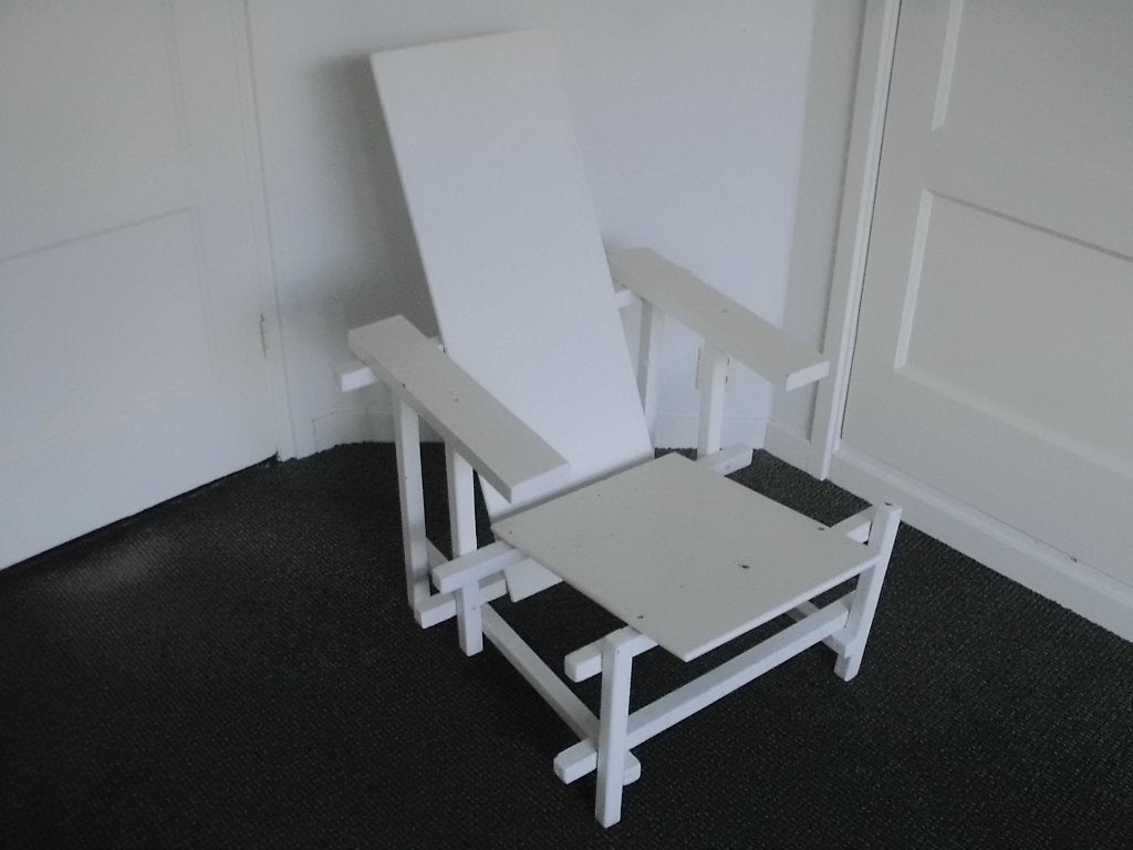 DIY replica Rietveld chair on offer - TK  DIY Rietveld stoel, Ophalen, Gebruikt, Wit, Rietveld
