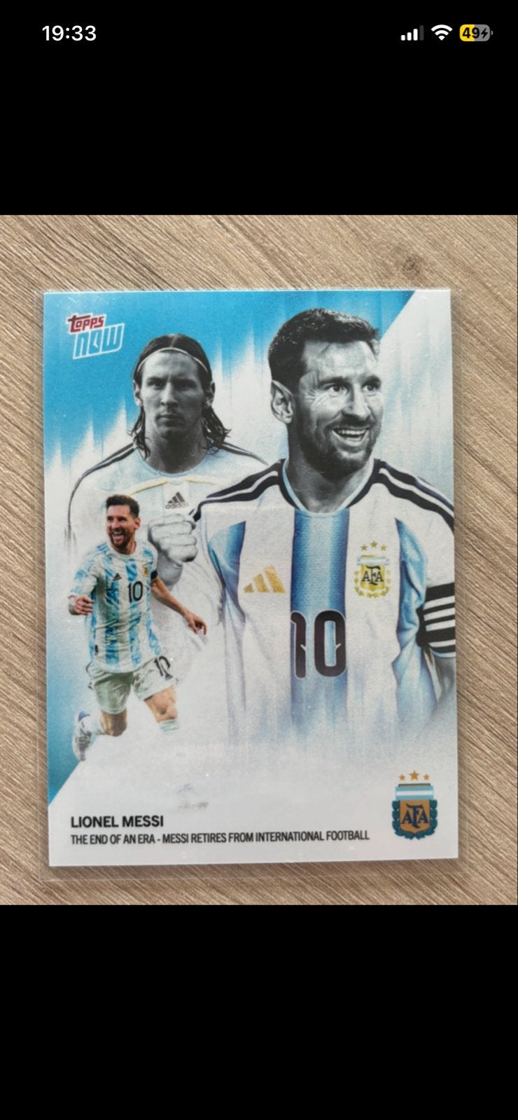 Topps Now Lionel Messi Afscheid Internationale Voetbal, Ophalen of Verzenden, Zo goed als nieuw, Buitenlandse clubs, Spelerskaart