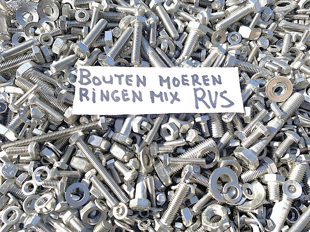 Rvs bouten moeren mix, inbusbouten mix en platkopboutjes mix, Ophalen of Verzenden, Nieuw