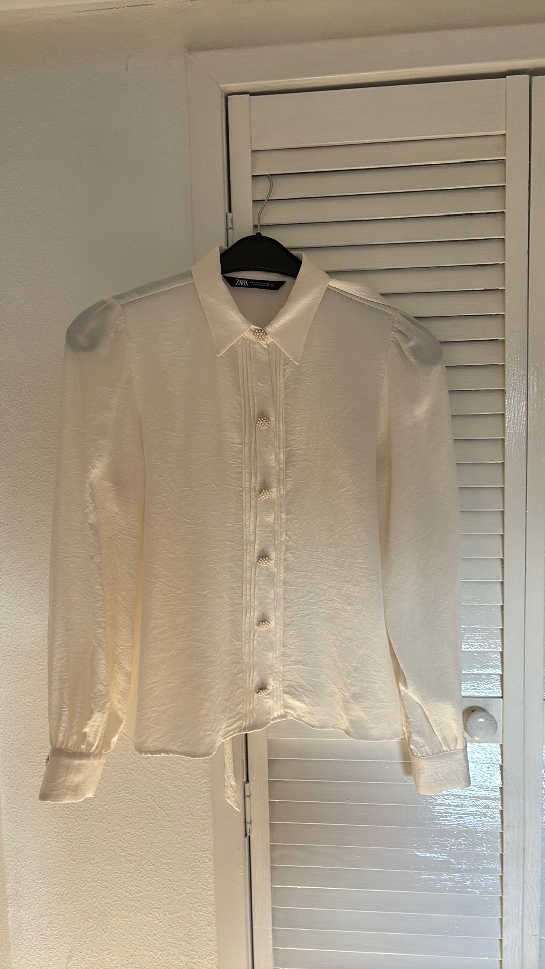 Zara blouse crème maat M, Kleding | Dames, Ophalen of Verzenden, Zo goed als nieuw, Maat 38/40 (M), Beige