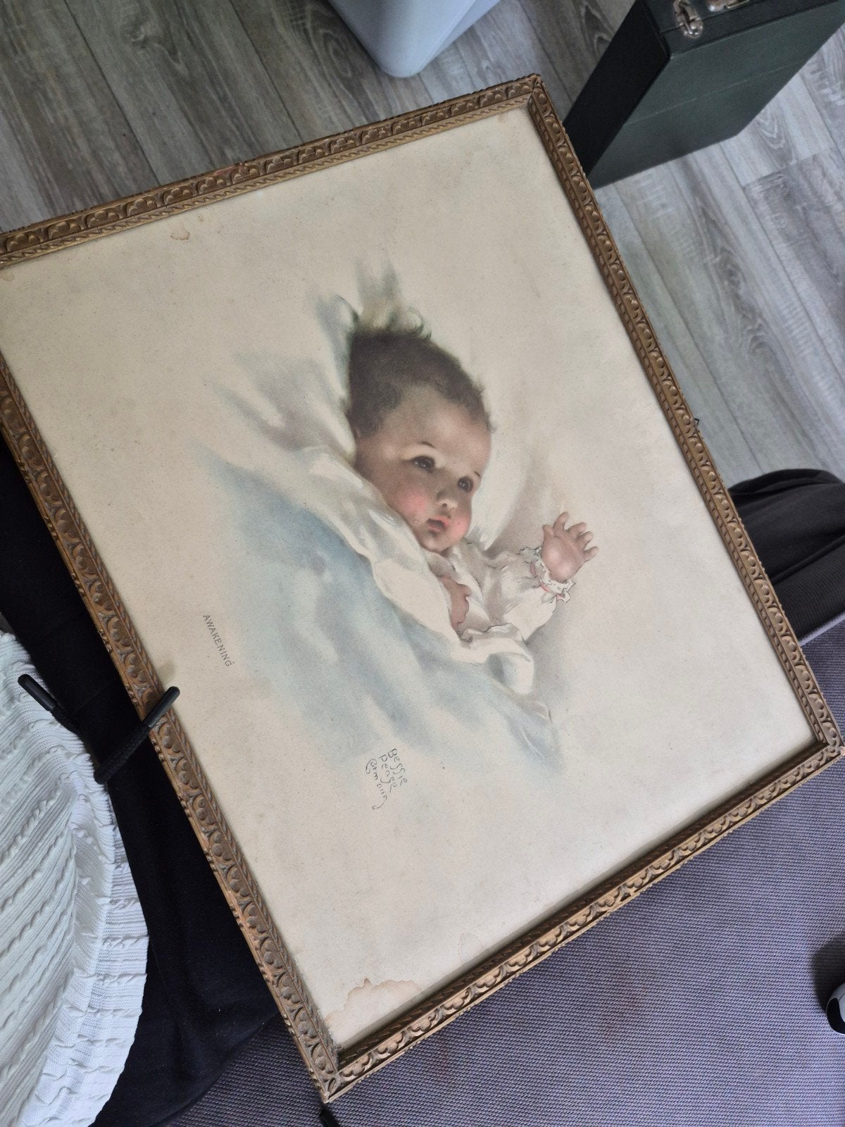 Vintage 'Awakening' print Bessie Pease Gutmann, ingelijs, Antiek en Kunst, Ophalen of Verzenden, Print, Print/reproductie, Ingelijst