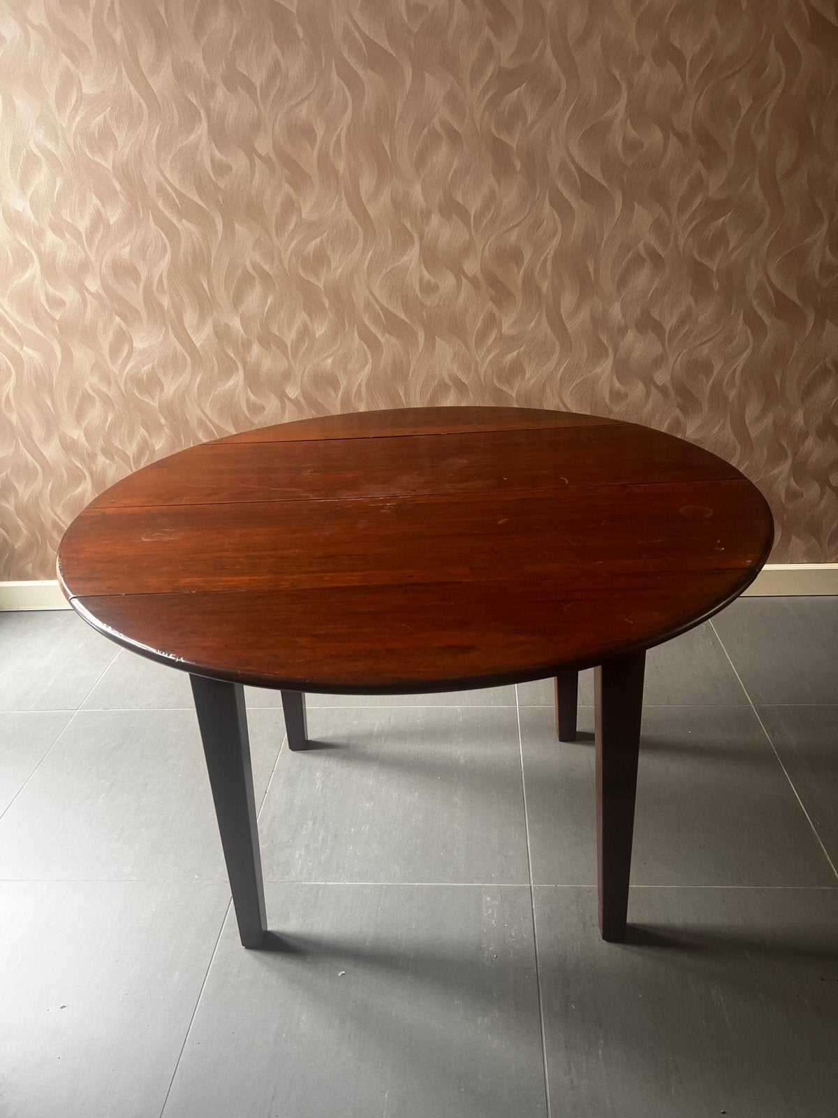 Uitschuifbare ronde tafel - 120 cm, Ophalen, Gebruikt, 100 tot 150 cm, Rond