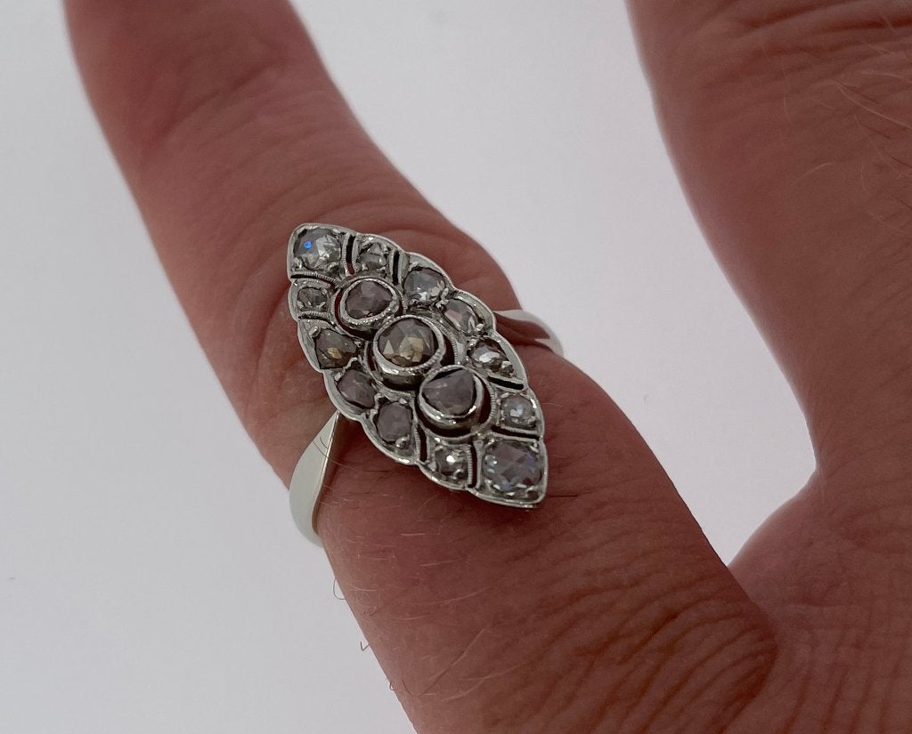 Diamanten exclusieve 14k gouden ring dames briljant prinses, Sieraden, Tassen en Uiterlijk, Ringen, 18 tot 19, Voordeelsieraden