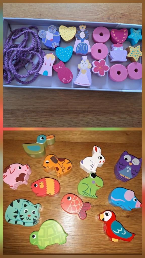 Houten rijgkralen set: Filaprincess & Dieren, Ophalen of Verzenden, Zo goed als nieuw, Bouwen