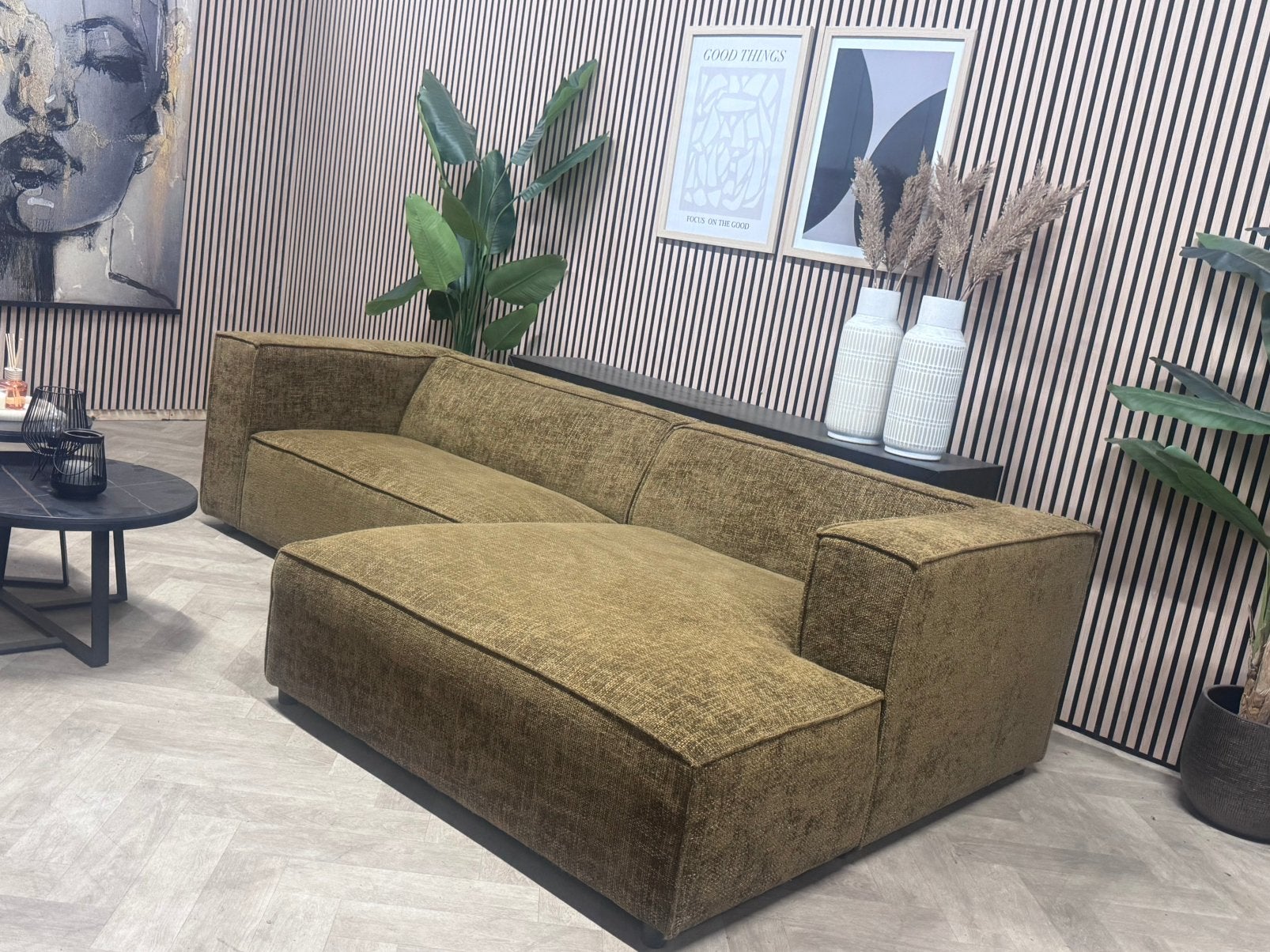 ZGAN | Loods5 Hoekbank Loungebank - Olijf Groen - 279 x 160, 250 tot 300 cm, -, -, Hoekbank