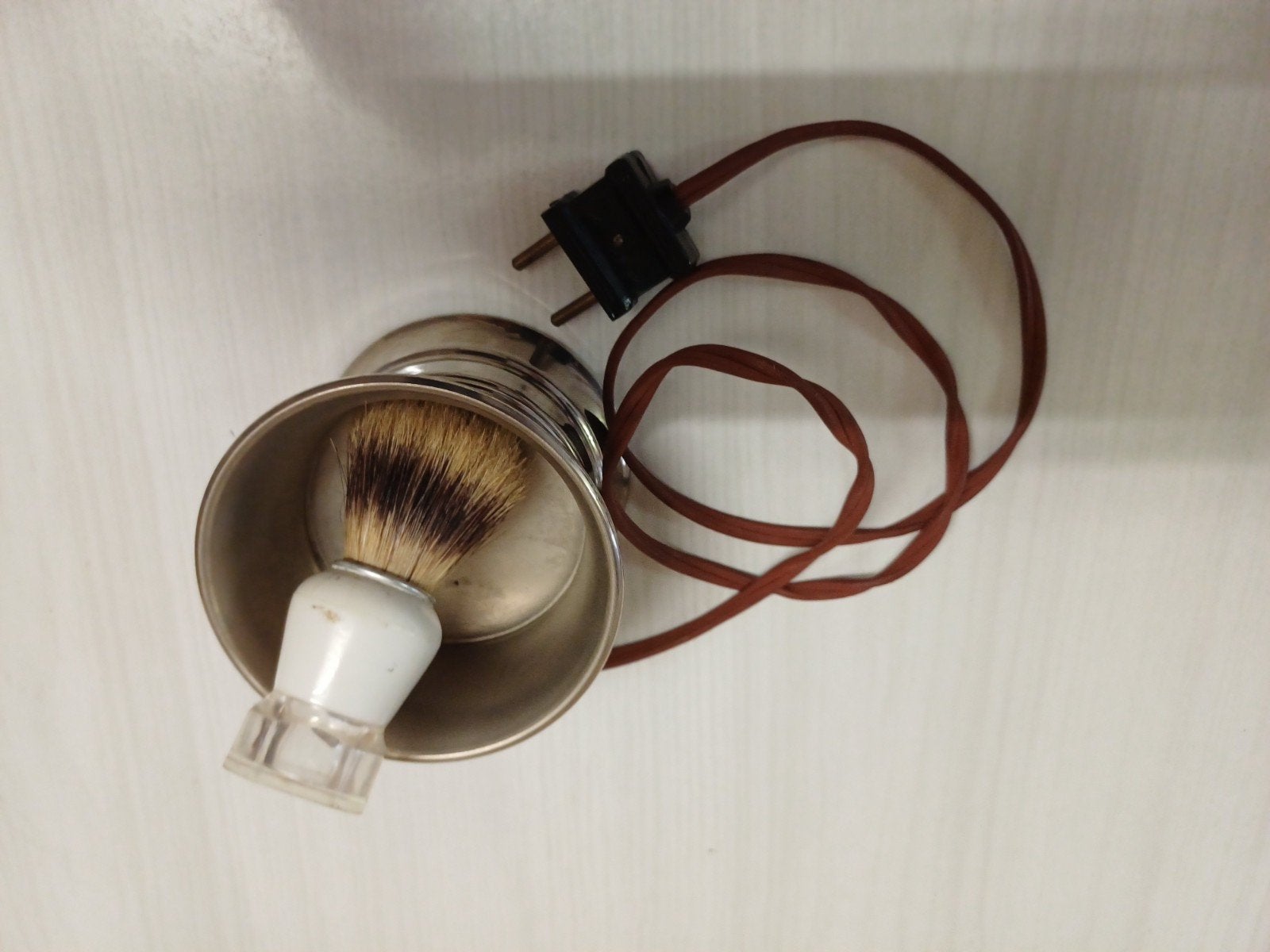 Vintage Reisetui met Scheerbenodigdheden en Toilettas, Antiek en Kunst, Ophalen of Verzenden