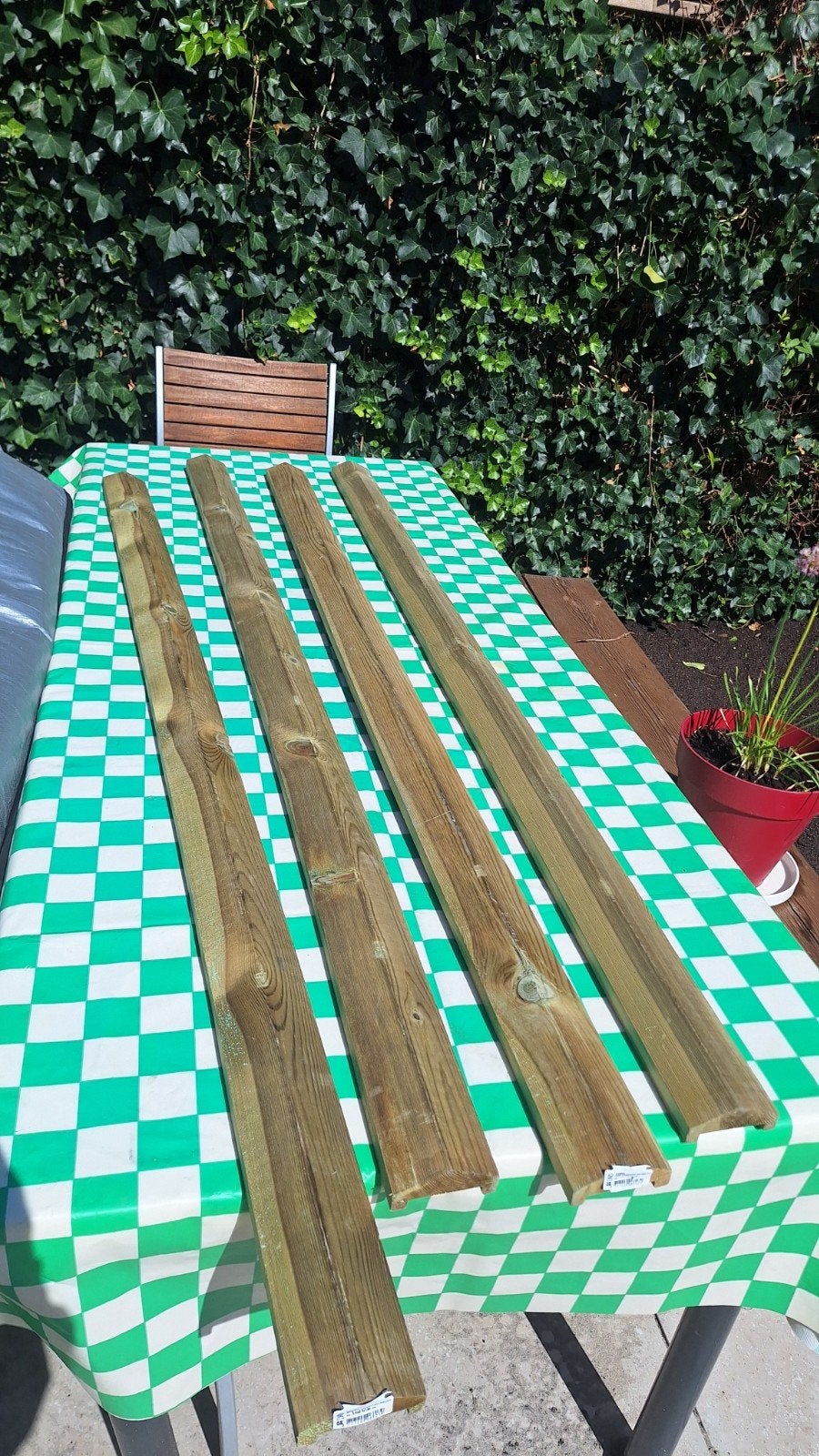 4x Grenen afdeklat van Hornbach - Gratis af te halen, Ophalen of Verzenden