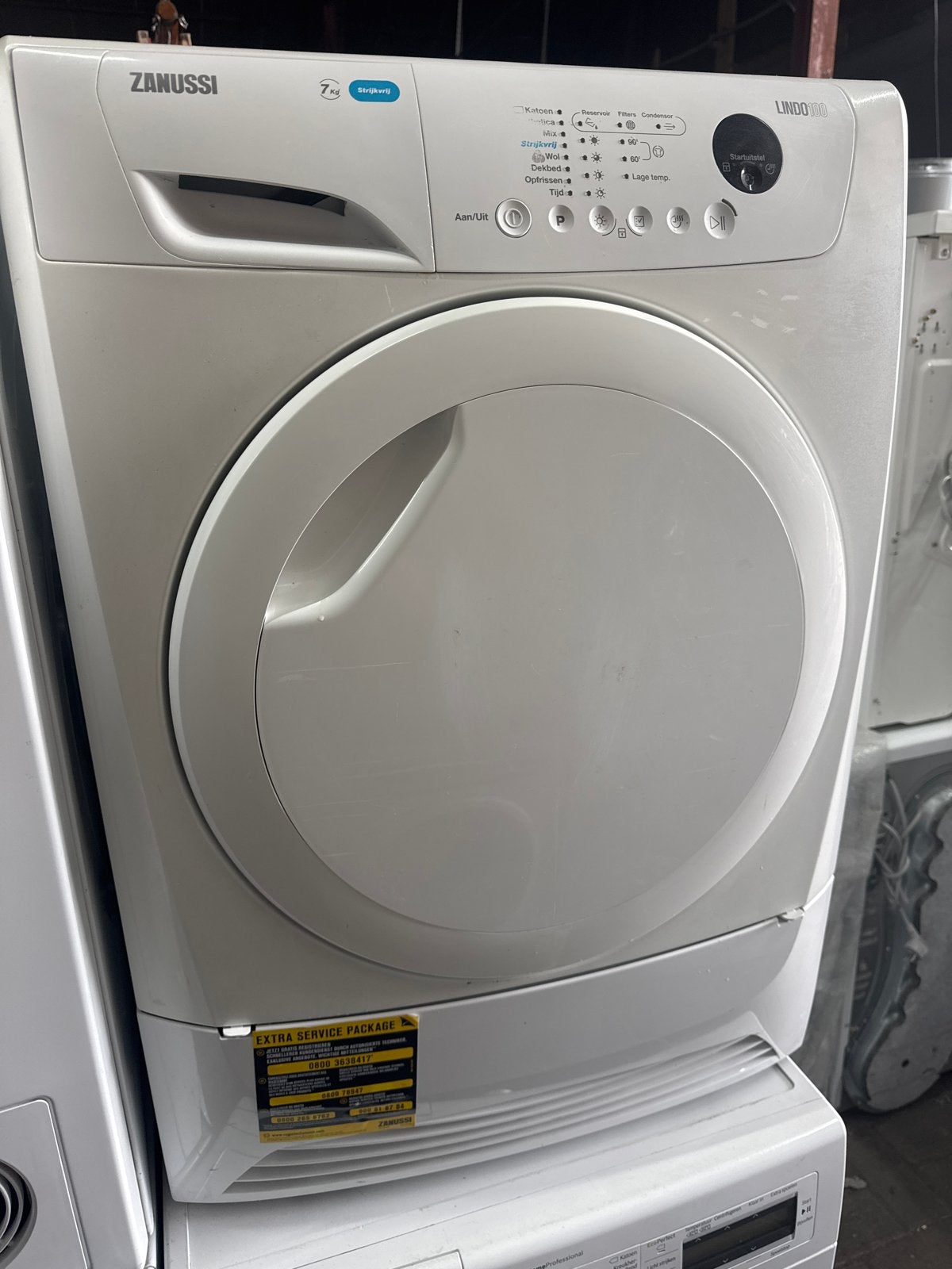 Zanussi ZDP7203P Condensdroger met 6 maanden garantie, 6 tot 8 kg, Gebruikt, Ophalen of Verzenden, Voorlader